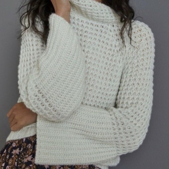 AnthroMaeve Bell Sleeve Open Knit Sweater